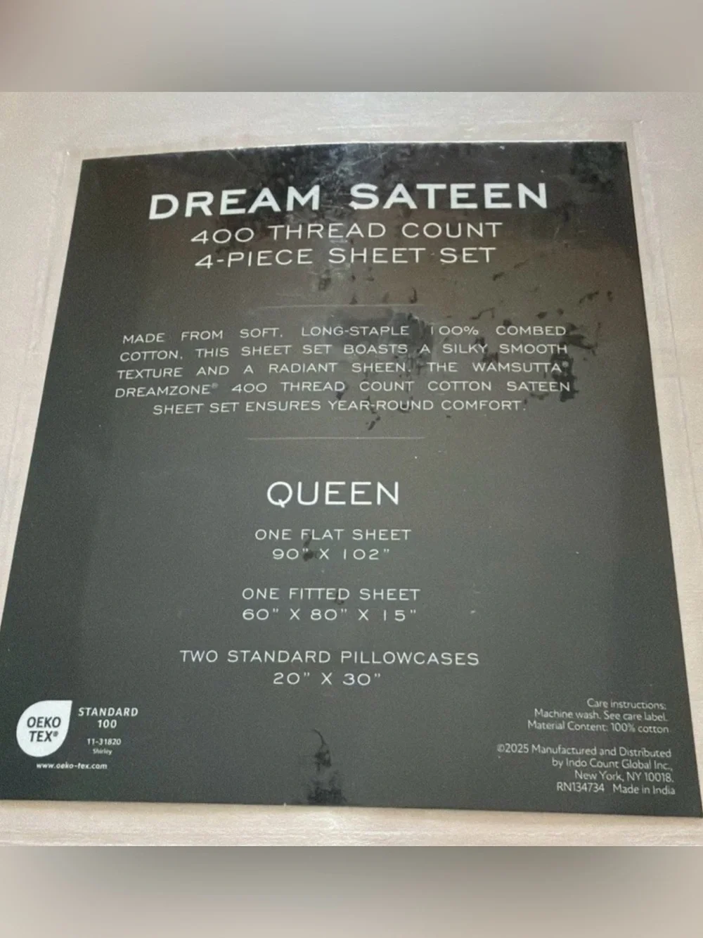 Wamsutta Dream Zone 400 TC Queen Sheet Set 100% Cotton Dream Sateen 4 Piece Pink